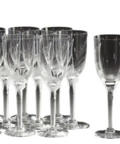Marc Lalique : Douze flûtes à champagne « Ange » en Cristal
