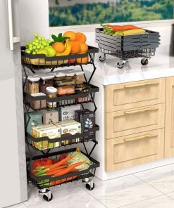 Chariot de Rangement en Fer Pliable