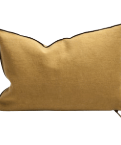 Coussin Lin Stone Ocre, 30x50cm | Maison de Vacances