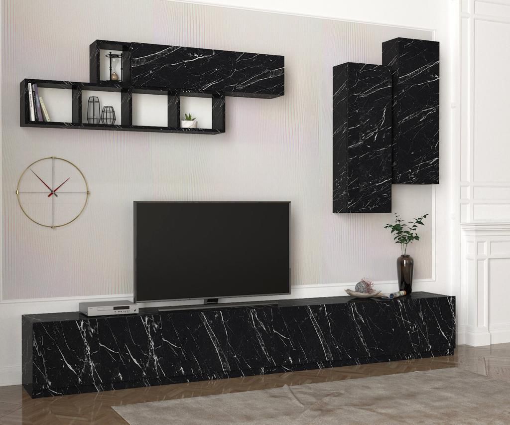 Meuble TV – Dona Tv Unit Noir Gris T701 – 2.80m