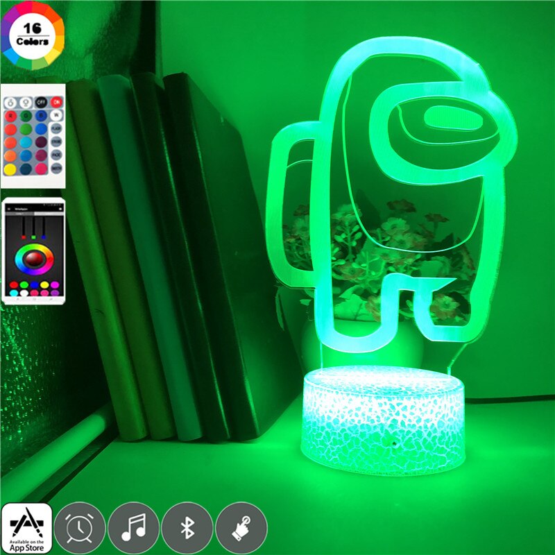 Among us ( parmi nous ) 3D veilleuse 7/16 couleurs changement lumière LED jeu Illusion décor jouets nouveauté lumière pour noël cadeau lampe de Table – Image 5