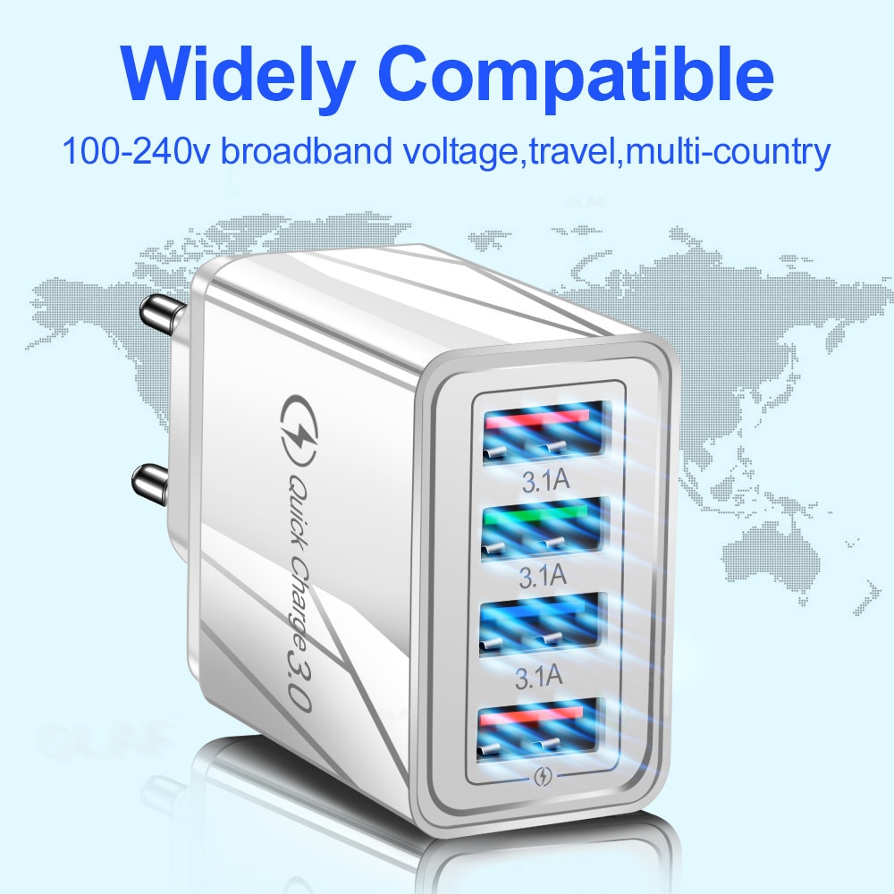 Prise ue/US chargeur USB Charge rapide 3.0 pour adaptateur téléphone pour Huawei Mate 30 tablette Portable chargeur Mobile mural chargeur rapide – Image 6