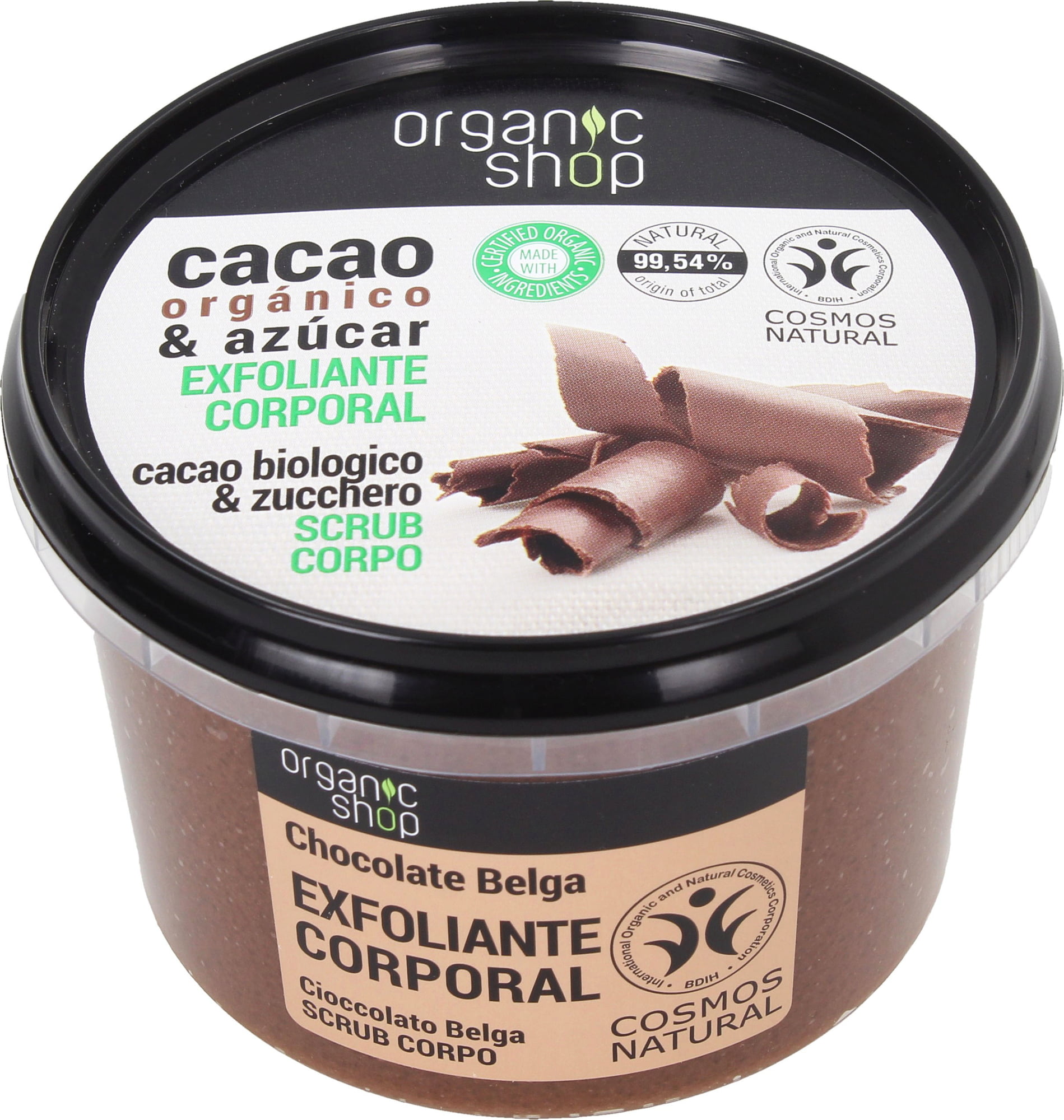 Organic Shop Body Scrub Belgian Chocolate, Exfoliant Corporel 250ml