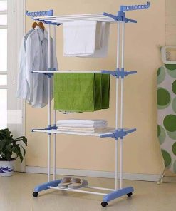 Porte Vêtements Vertical en Tour avec Roulette