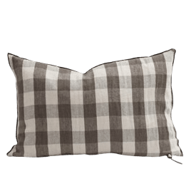 Taie d’Oreiller Vichy Cottage Terre, 30x40cm | Maison de Vacances